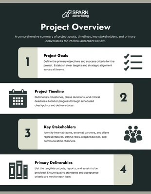 Free Template: Plantilla de una página de proyecto.