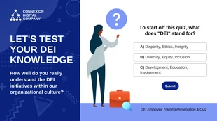 premium interactive Template: DEI Training for Employees Quiz Presentation