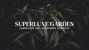 Free  Template: Dark Green Minimalist Photo Landscaping And Gardening Service Business Cards