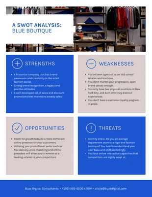 business  Template: B2C Consulting SWOT Analysis