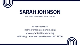 Navy And White Professional Student Business Card - Página 2