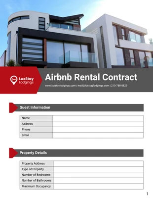 business  Template: Plantilla de contrato de alquiler de Airbnb.
