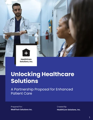 Free  Template: Navy and White Minimalist Modern Healthcare Partnership Proposals