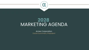 Free  Template: Présentation de l'agenda marketing