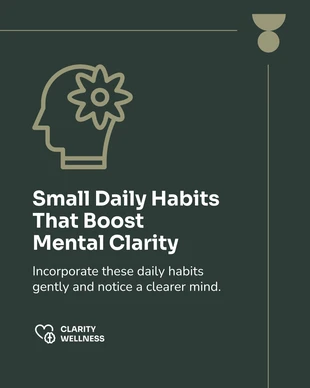 premium  Template: Habitudes quotidiennes pour une clarté mentale Publication carrousel sur les réseaux sociaux