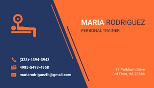 Navy And Orange Modern Simple Personal Trainer Sport Business Card - Page 2