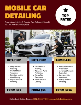 Free  Template: Mobile Car Detailing Flyer Template