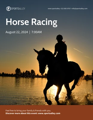Free  Template: Brown Horse Race Poster