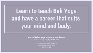 premium  Template: Yoga Instructor Business Card