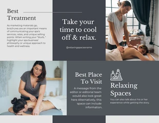 Free  Template: Grey Modern Bold Minimalist Relaxing Spa Brochure
