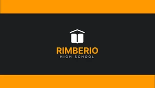 Free  Template: Schwarze und orange minimalistische Lehrer-Visitenkarte