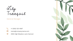 White Modern Aesthetic Floral Yoga Business Card - Pagina 2