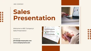 Free  Template: Beige And Red Sales Presentation
