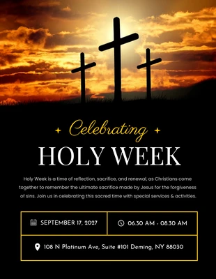 Free  Template: Celebrating Holy Week Flyer Template