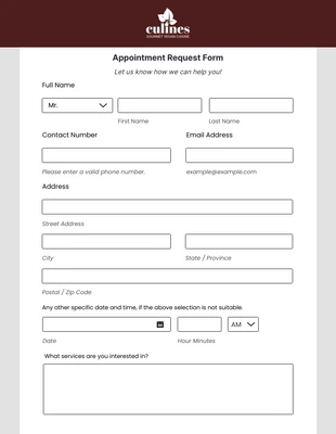 Free  Template: Brown and Grey Simple Appointment Form