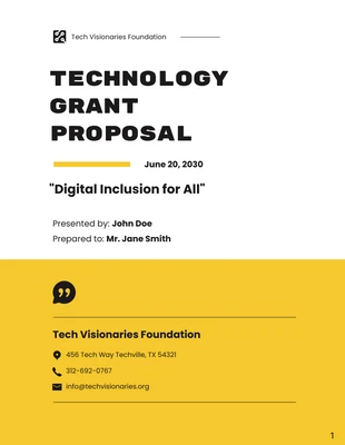 business  Template: Yellow and Black Technology Grant Proposals