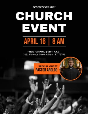 Free  Template: Black Minimalist Church Event Flyer