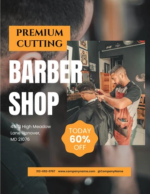 Free  Template: Yellow Blur Barber Shop Poster Template