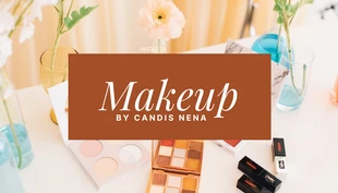 Free  Template: Brown Simple Photo Make-Up Artist Business Card