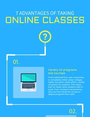 premium  Template: 7 Advantages of Online Classes Infographic Template