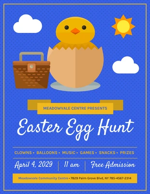 Free  Template: Blue Easter Egg Hunt Event Flyer