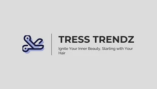 Free  Template: Cartão de visita para salão de beleza de design moderno Tress Trendz
