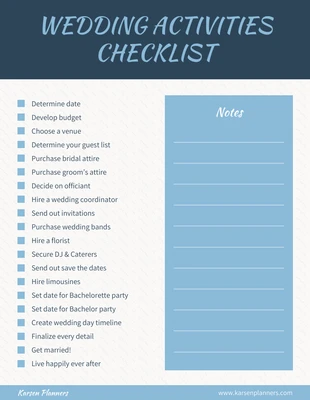premium  Template: Einfache Hochzeits-Checkliste