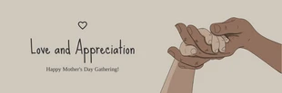 Free  Template: Banner de reunión del día de la madre de ilustración minimalista marrón