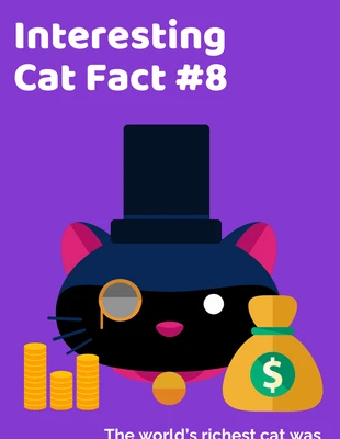 Free  Template: Purple Cat Fact Pinterest Post