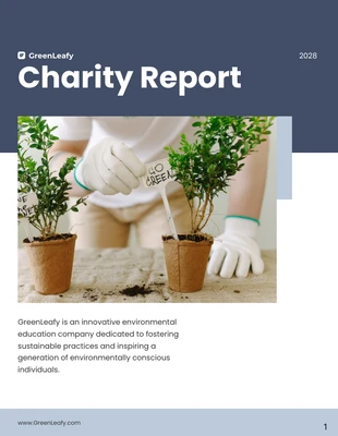 Free  Template: Rapport de charité bleu clair et vert