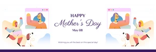Free  Template: White Modern Illustration Happy Mothers Day Banner