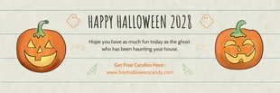 Free  Template: Light Green Simple Illustration Halloween Banner