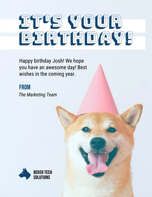 business  Template: Corporate Birthday Card