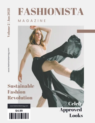 Free  Template: Revista de moda minimalista marrón