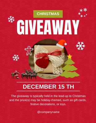 Free  Template: Red Christmas Giveaway Flyer
