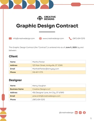 premium  Template: Modèle de contrat de conception graphique