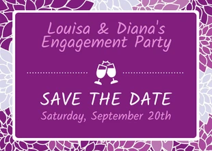 Free  Template: Purple Save the Date Engagement Invitation