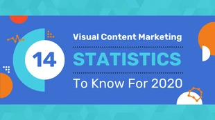 premium  Template: Encabezado de blog de estadísticas de marketing de contenido visual