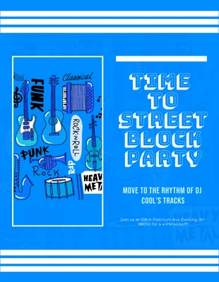Free  Template: Blue Playful Block Party Poster