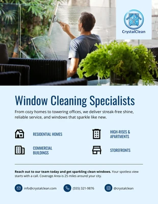 Free  Template: Flyer-Vorlage für Fensterreinigung