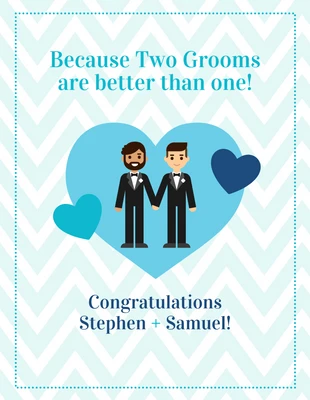 premium  Template: Gleichgeschlechtliche Hochzeitskarte für den Bräutigam