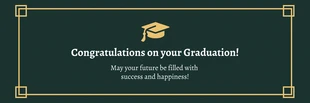 Free  Template: Estandarte de Graduación Clásico Vintage Sencillo Verde y Dorado