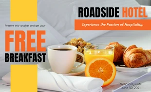 Free  Template: Vale para desayuno gratuito en el hotel