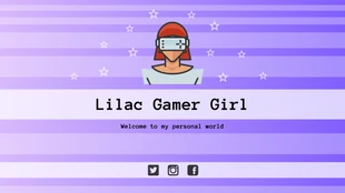 Free  Template: Fliederfarbenes Gamer Girl YouTube-Banner