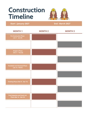 Free  Template: Brown Building Project Schedule Template