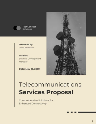 business  Template: اقتراح خدمات الاتصالات