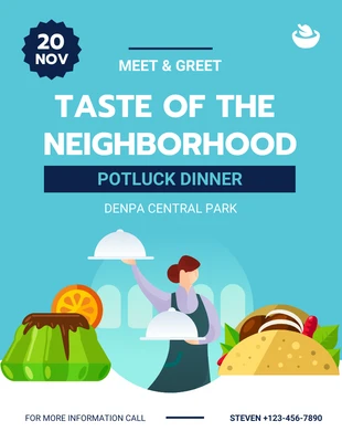 Free  Template: Potluck Dinner Meet and Greet Flyer Template