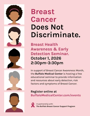 Free  Template: نشرة سرطان الثدي