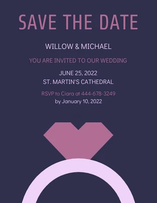 Free  Template: Invitación de boda guardar la fecha