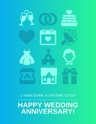 premium  Template: Tarjeta de aniversario de boda en degradado